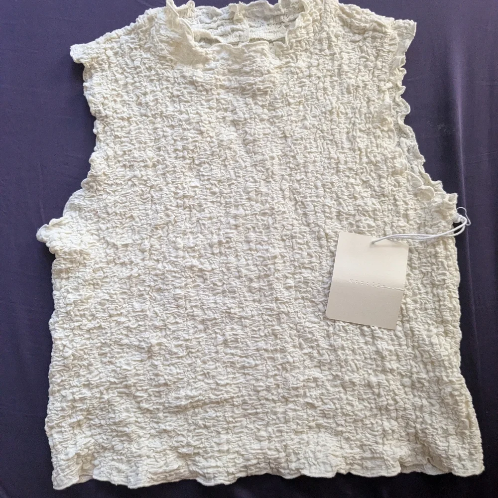 All:Row Textured Sleeveless Ruffle Neck Top | Size M | NWT - Picture 1 of 6